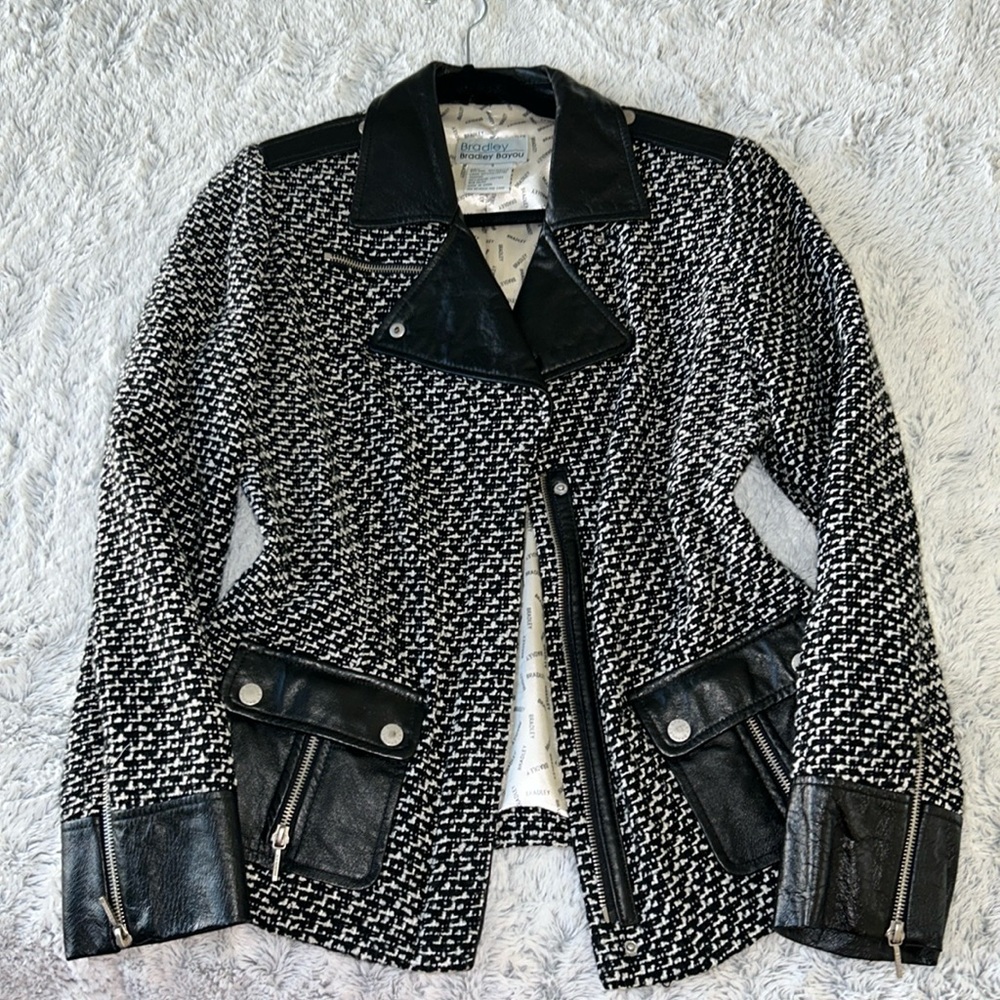 Bradley Bayou small jacket with zippers. Leather trim.